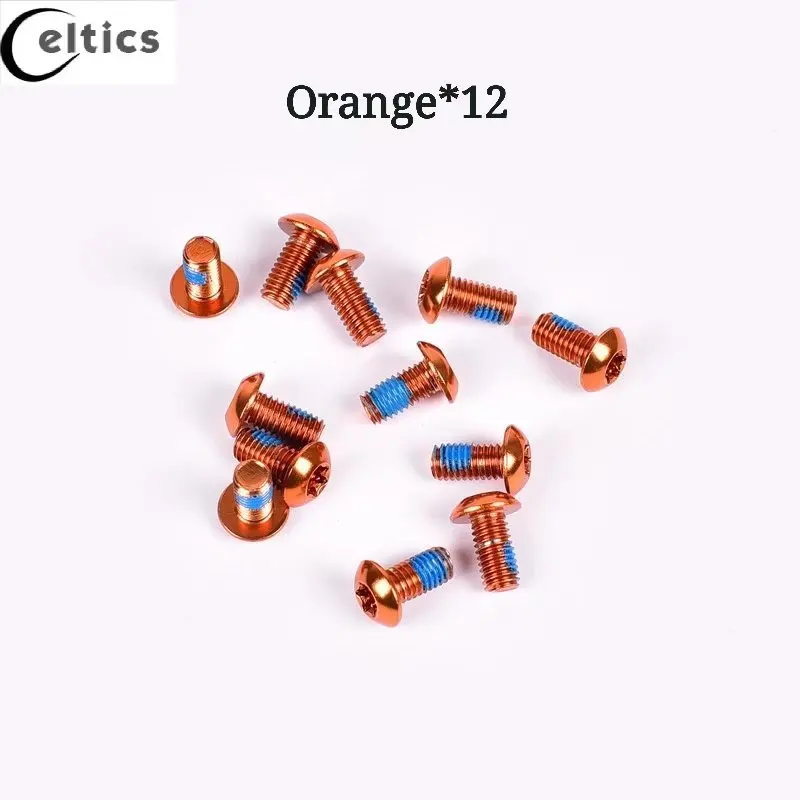 12PCS Colorful Bicycle Disc Brake Rotor Torx Bolts T25 M5x10mm MTB Bike Alloy Steel Disc Brake Rotor Fixing Screws