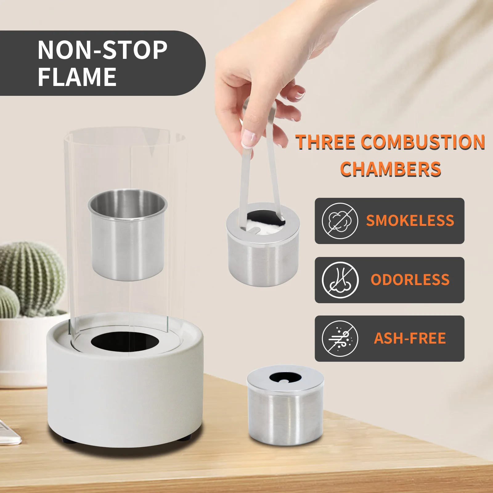 HOT SALE tabletop fire pit tornado Fire home decor Freestanding Bio ethanol fireplace spin flame patio heater Smokeless fire pit