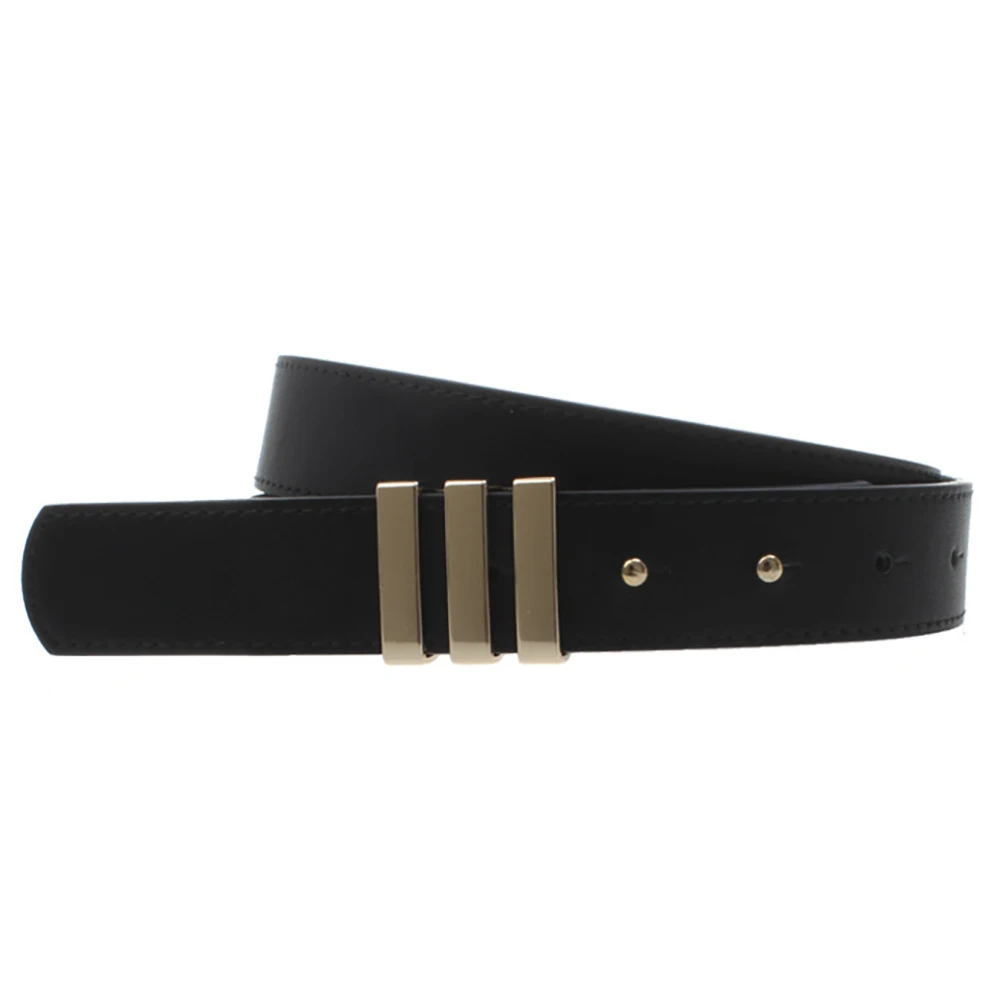2021 New Popular and Stylish 3 Rings Thin Women Belt Pu Belts for Jeans and Dress Women without Buckle Gold Ladies Belt Female