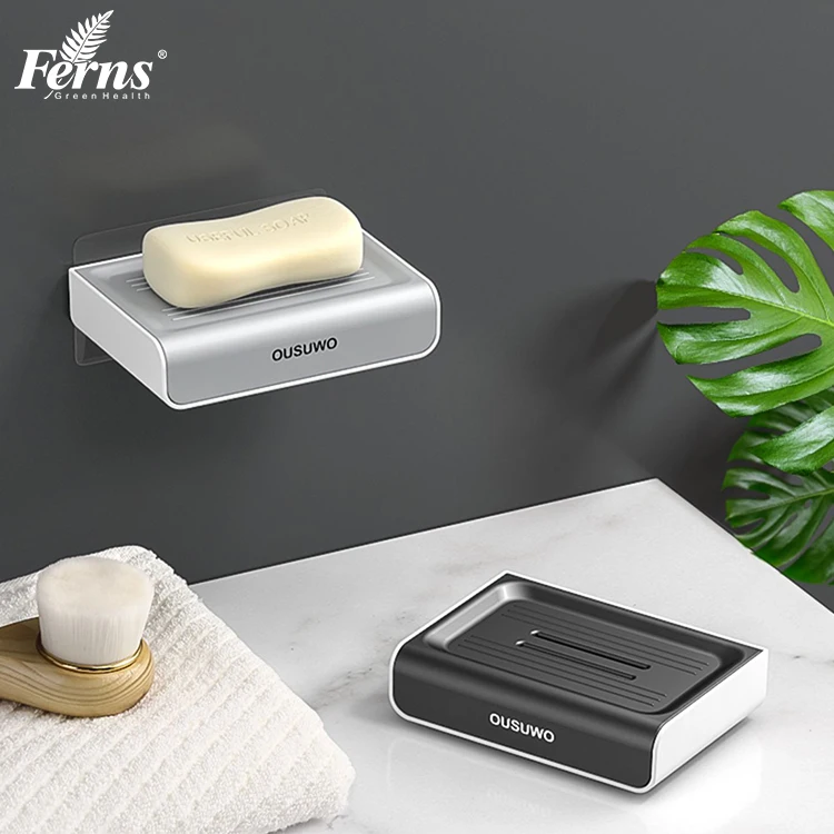 Bathroom Storage Wholesale Custom Shower Soap Holder Plastic Wall Mounted Adhesive Draining Soap Holder Dish