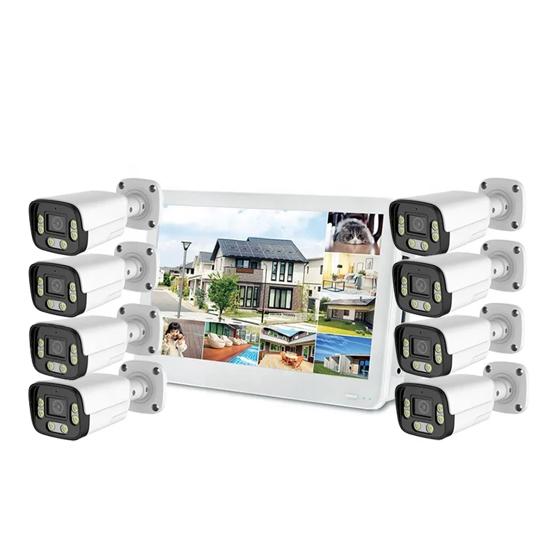 Saikiot XMeye CCTV 4MP 5MP 8MP 4K POE NVR 4CH 8CH KIT POE NVR with Monitor Screen CCTV Surveillance Security Camera KIT NVR POE