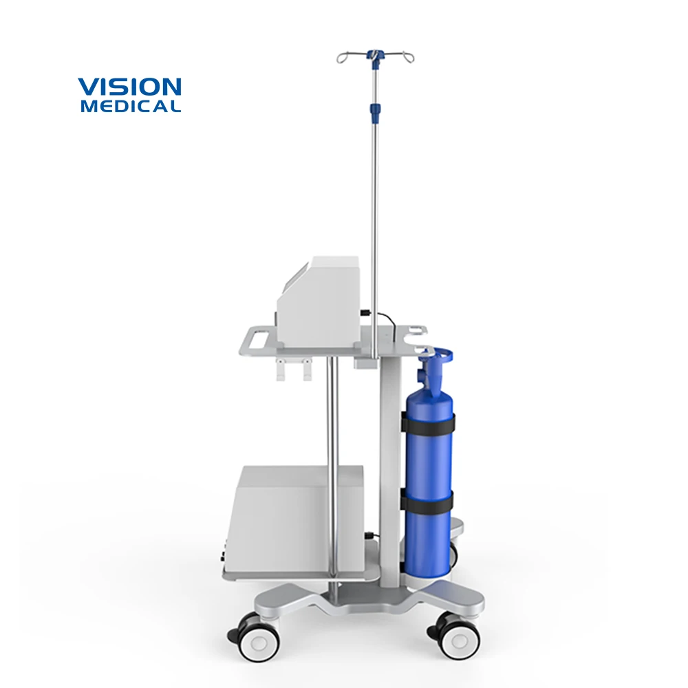 manufacturer High Quality stainless steel hospital trolley iv stand Medical oxygen cylinder trolley hospital patient trolley