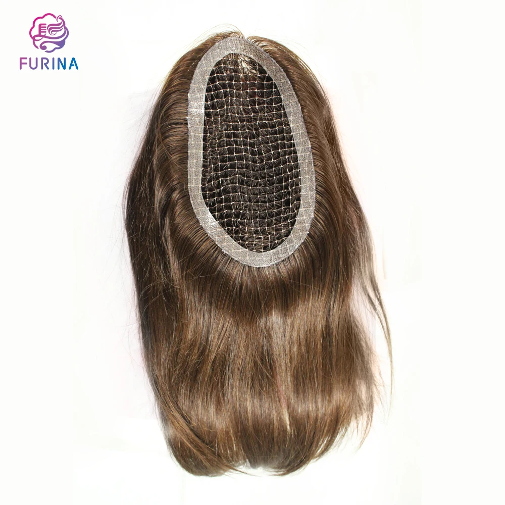 Functional jewish accessories fish net women toupee hair toppers for women human hair