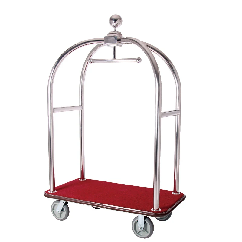 Simple design hotel lobby luggage trolley cart with four wheels