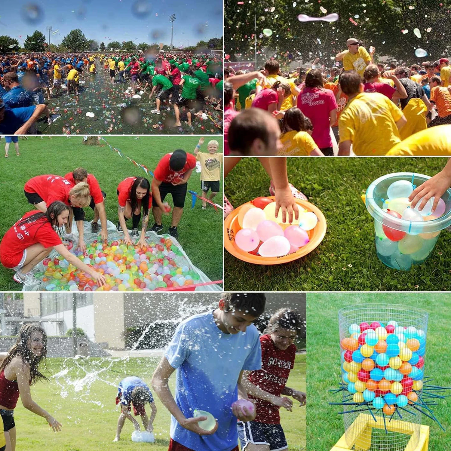 500 Pcs Latex Water Balloons Assorted Colors with Refill Kits for Fight Games Summer Party Splash Fun Water Balloons