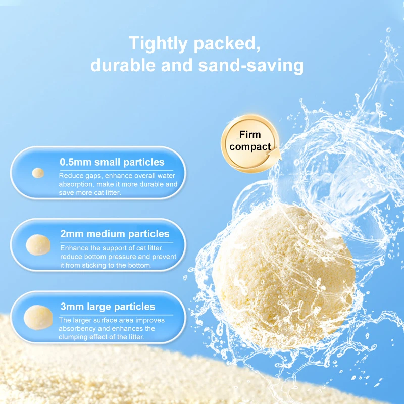 Good Clumping Easy Clean Soft Pawing Feeling OEM/ODM Multi Fragrance Low Dust Strong Clumping Sand cassava cat litter