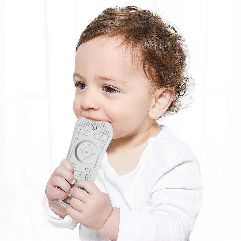 3-6Momths Water-filled Easy Grip Soothe Babies Sore Gums Toys Toddlers Teething Mitten Game TV Control Shape Remote Baby Teether