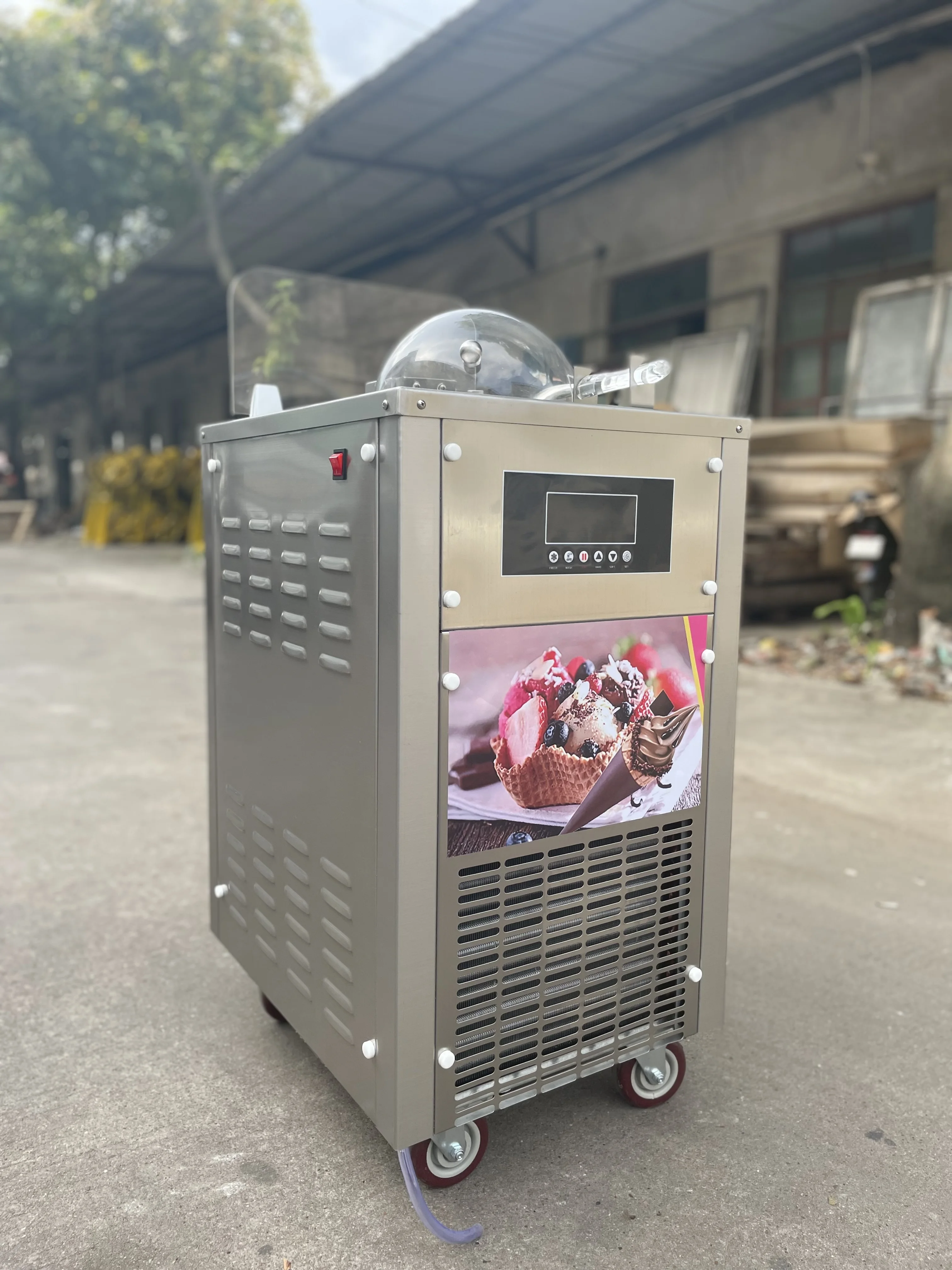 Double Cylinder Vertical Real Fruit Ice Cream Batch Freezer