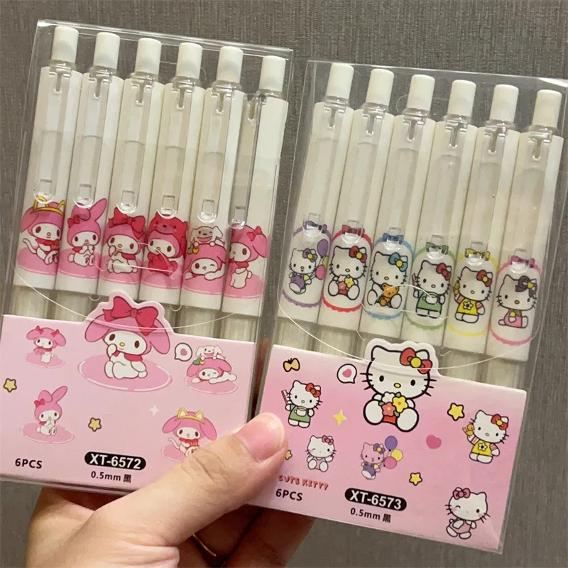 Lovely Cartoon Ear Dog Kitty Melody Twins Purin Dog Pochacco Kuromi Black 0.5mm Gel Pens Cute Neutral Pen for Student Writing