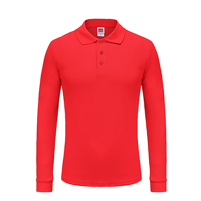 Polo T-Shirt For Men 100% Cotton Fitness Men Long Sleeve Knitted Polo Shirt