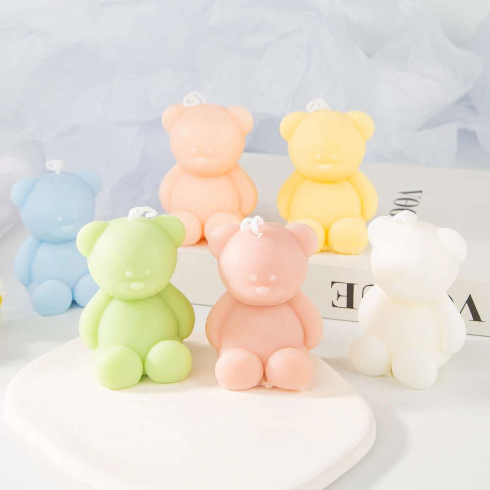 Handmade Aesthetic Soy Wax Aroma Decorative Animal Shaped Aromatherapy Candles Mini Bear Creative Scented Candles