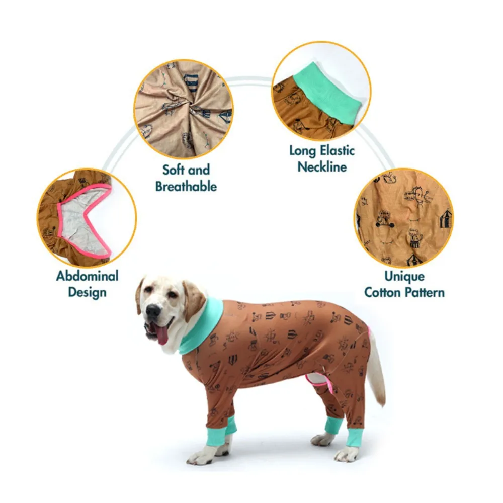 Designer Dog Pajamas Bamboo Romper Dog Cat Christmas Outfit Clothes Holiday Xmas Dog Jumpsuit