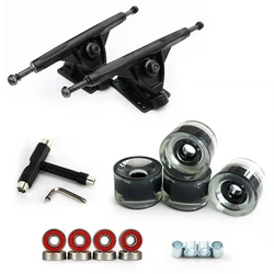 Custom Skateboard  7 8  8.5 inch Longboard Truck And Wheels Set 70*51mm Wheels Black Trucks