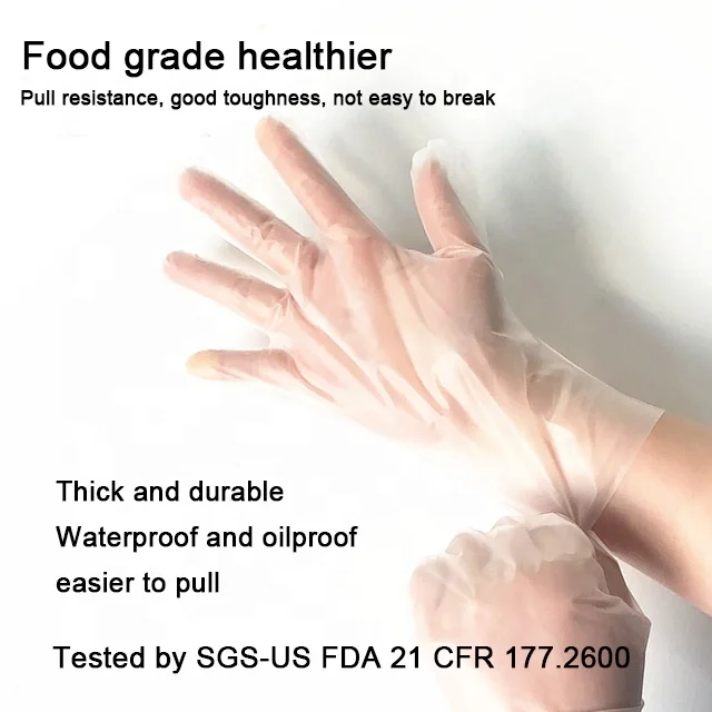 Vietnam Hot Sale food grade tpe gloves kitchen for oil film transparent disposable TPE gloves