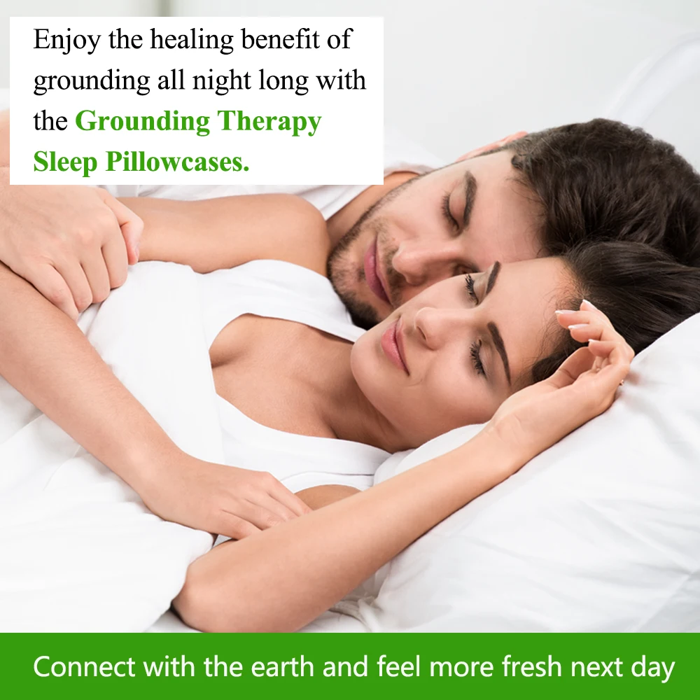 Earthing Pillow Case for Grounding, Conductive Grounding Pillow Cover with Sliver for Reduce Pain and Better Sleep