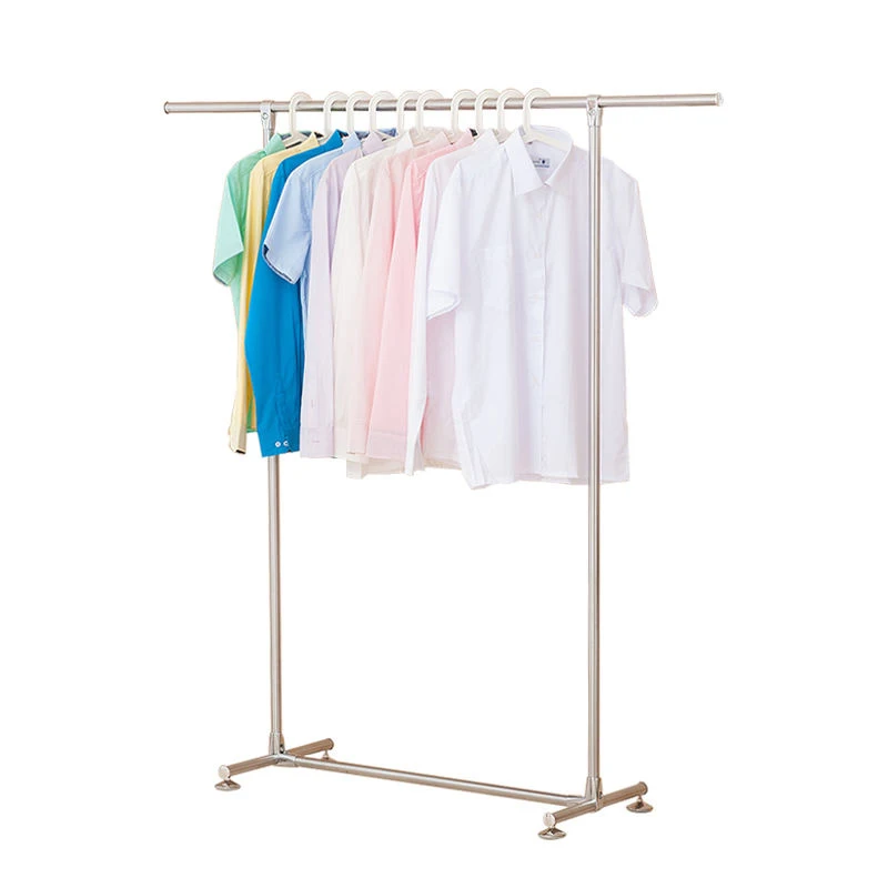 LEEKING Wholesale multi-function simple metal floor wardrobe Clothes shop stainless steel hanger