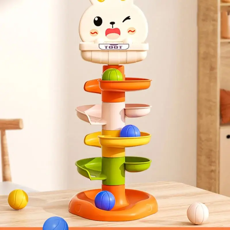 Ball Drop Toys for Toddler 1-3 Montessori Stacking Tower Toy Baby Development Games Educational Learning Activity Birthday Gift