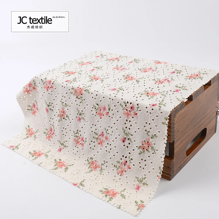 JC-K2165 Manufactory polyester spandex  embroidery  like wholesale floral jacquard  knit fabric
