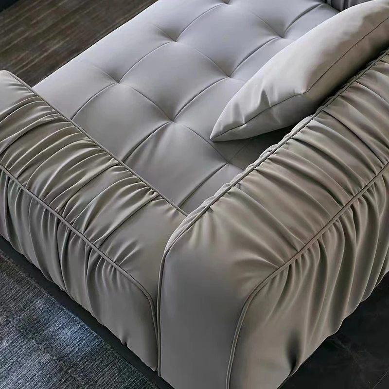 Italy style design leather Chesterfield sofa set Home living room Colour-block sofa