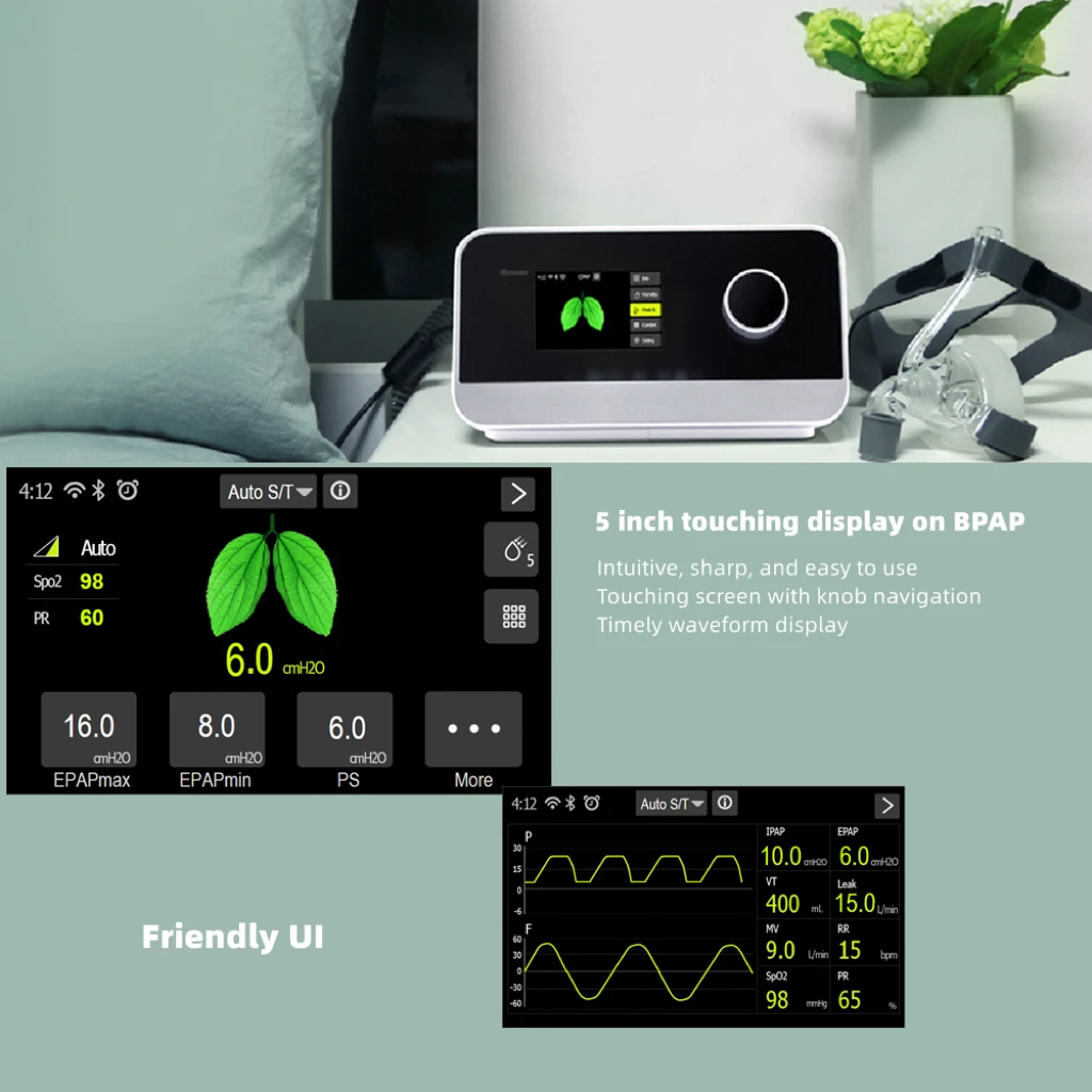 China Manufactory cpap mahine portable for cpap blower sleep apnea/breathing failure machine with CPAP headgear