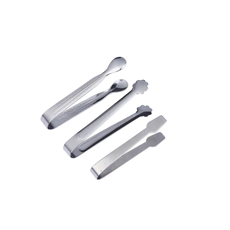 Factory Direct customizable firm premium stainless steel gift kitchen grill  bread tongs metal ice tong with logo