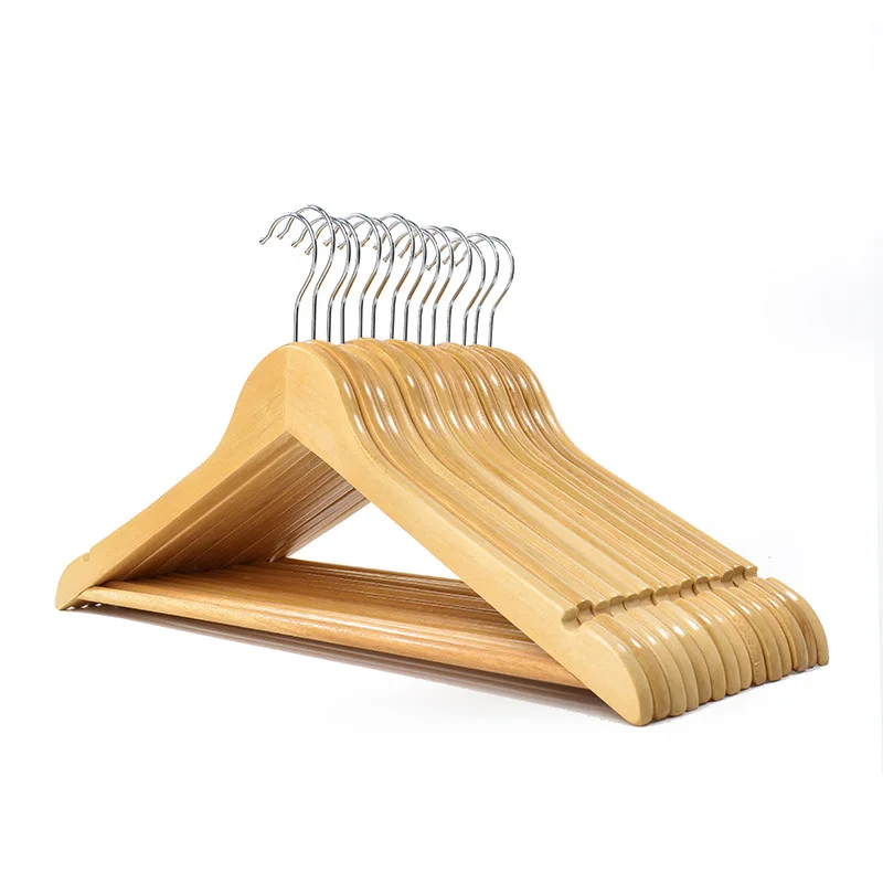 Laundry Clothes Wooden Hanger 360 Degree Swivel Hook Suit Recycled Wood Hanger For Clothing Store