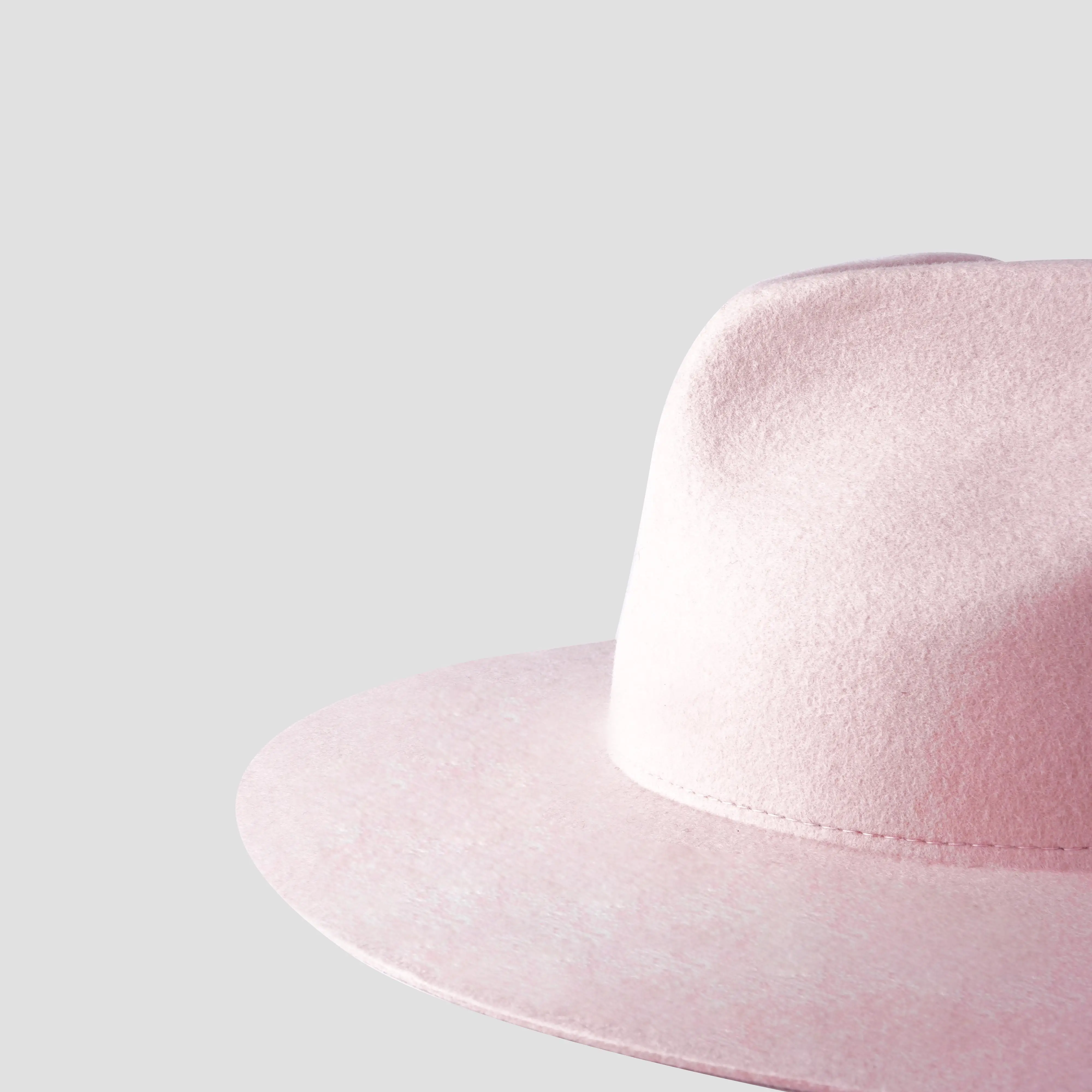 Fashion Pink Felt Fedora Hats Pure Australian Wool Wide Brim Fedora Hat For Women