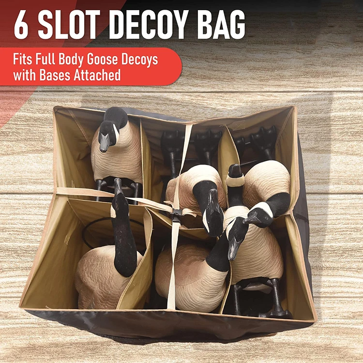 6 Slot Large Capacity Decoy Bag with Drawstring Dirt Cover for Duck or Goose Hunting