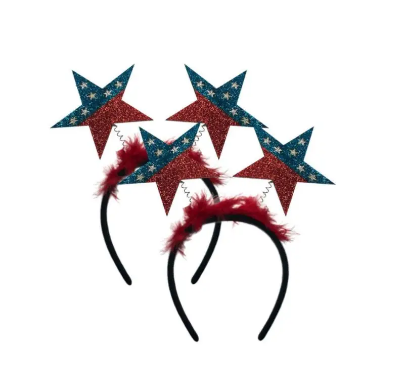 American Flag Headband Head Boppers National Day Headband Patriotic Hairband Photo Prop for Independence US Flag Day Decoration
