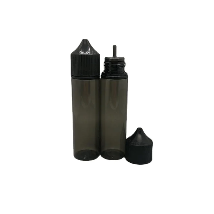 Plastic Pet Transparent Black Liquid Eye Drop Bottle Essential Oil Squeeze Dropper Bottle