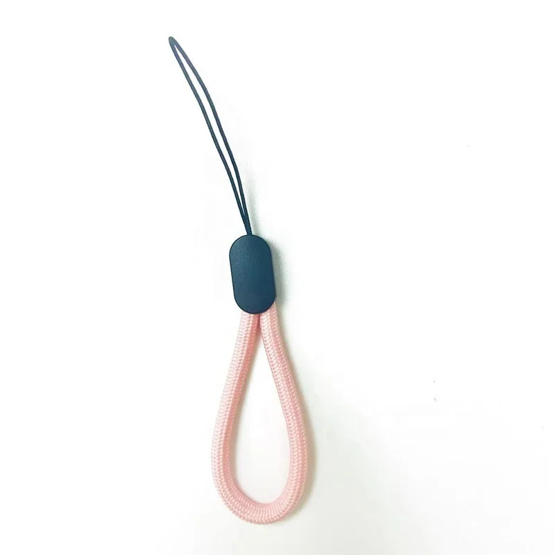 Custom design polyester promotional woven short wrist phone finger strap lanyards for usb flash drive keychain