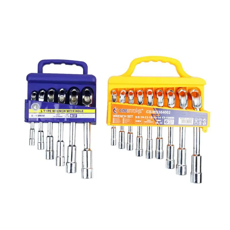 6pcs and 9pcs/set Multifuncional Universal Combination Steel Socket Wrench Tools Set