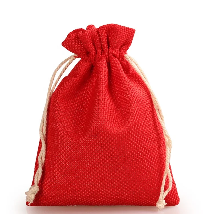 Reusable small jute drawstring coffee bag, jute coffee sacks