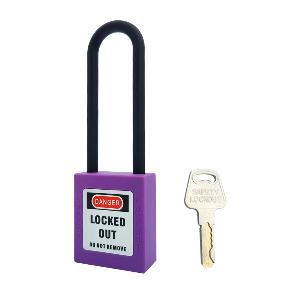 76mm Industrial Security Nylon Shackle Padlock LOTO Safety Padlocks,Purple Padlocks,1 Keys Per Lock