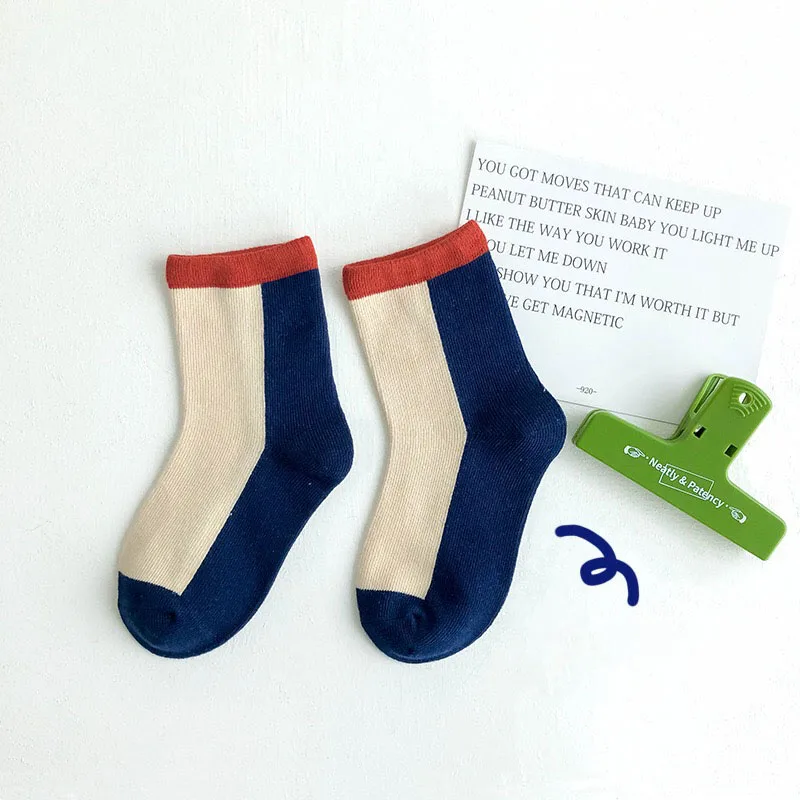 Wholesale Custom Logo Baby Girls Child Tube Sock Kids Boys Striped Children Socks Cotton