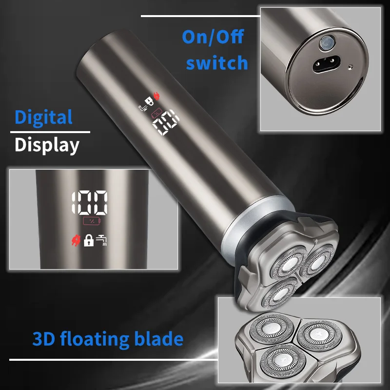 Factory Direct Sale IPX4 Washable Design 3D All-around Shaving Intelligence Rechargeable Men Shaver