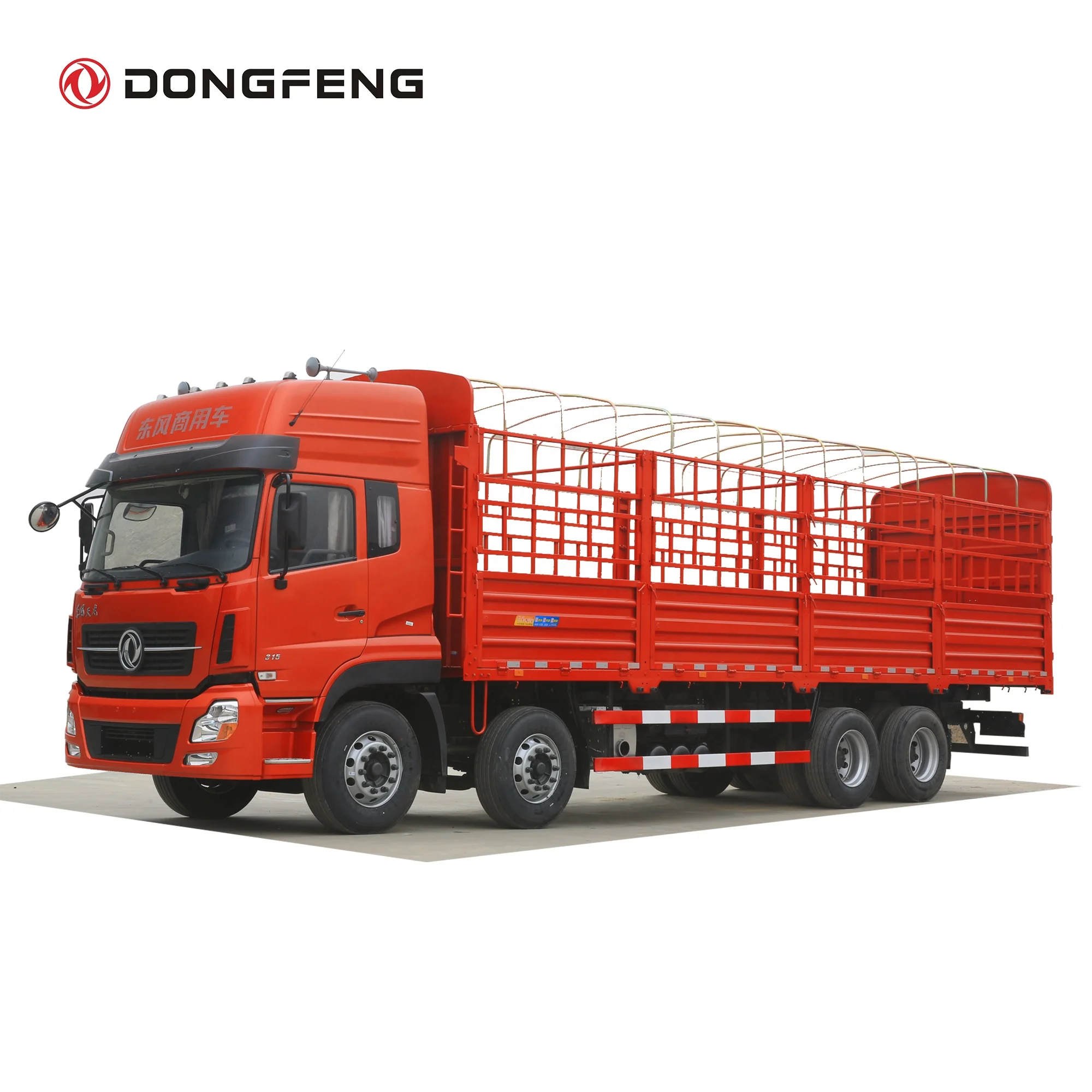 Dongfeng 8x4 Stake Truck with cummins 375hp Engine Designed 25 Ton Load Capacity Gas Cylinder Delivery Truck