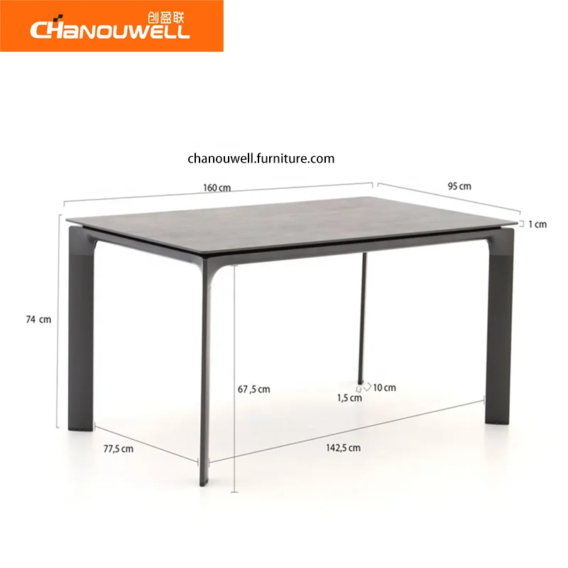 Exposed Pipe Design Sturdy And Durable Teak Handrail Aluminum Dinning Furniture Sets 4 Chairs And 1 Table