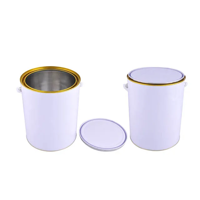 4L Tin Tinplate Paint Buckets With Lid handle Gallon Paint Can