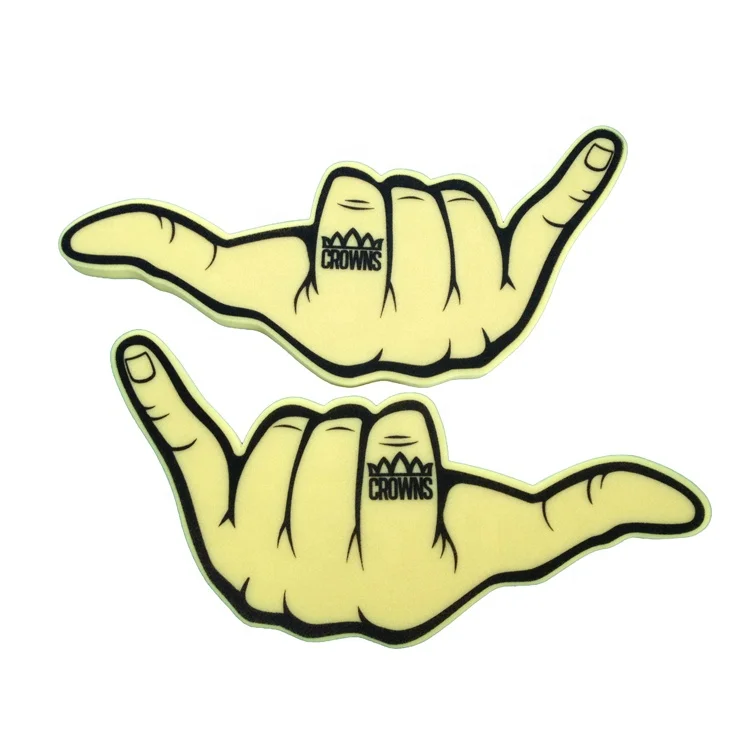 Высококачественные зеленые перчатки для пальцев из вспененного этилвинилацетата, рекламные варежки с индивидуальным дизайном