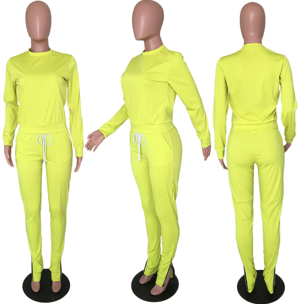 fall winter 2021 Custom Logo Private Label Slim Fit women joggers suits set Tracksuit