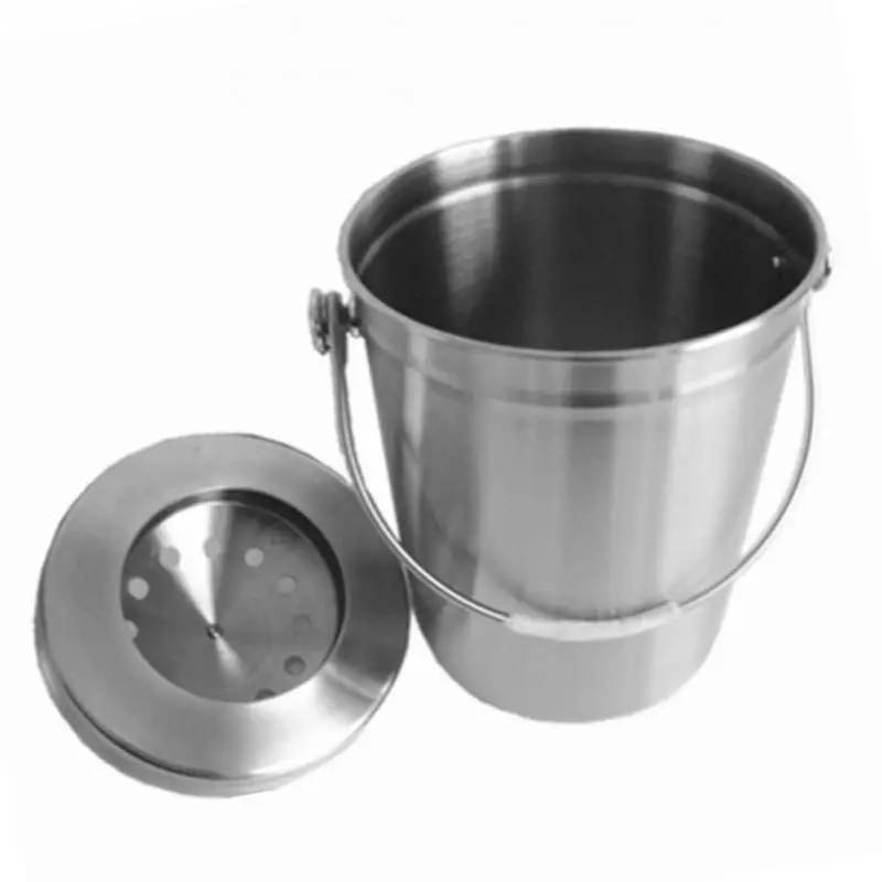 
2021 Stainless Steel Compost Bin Indoor Compost Bucket for Kitchen Countertop Odorless Compost Pail for Kitchen Food Waste 