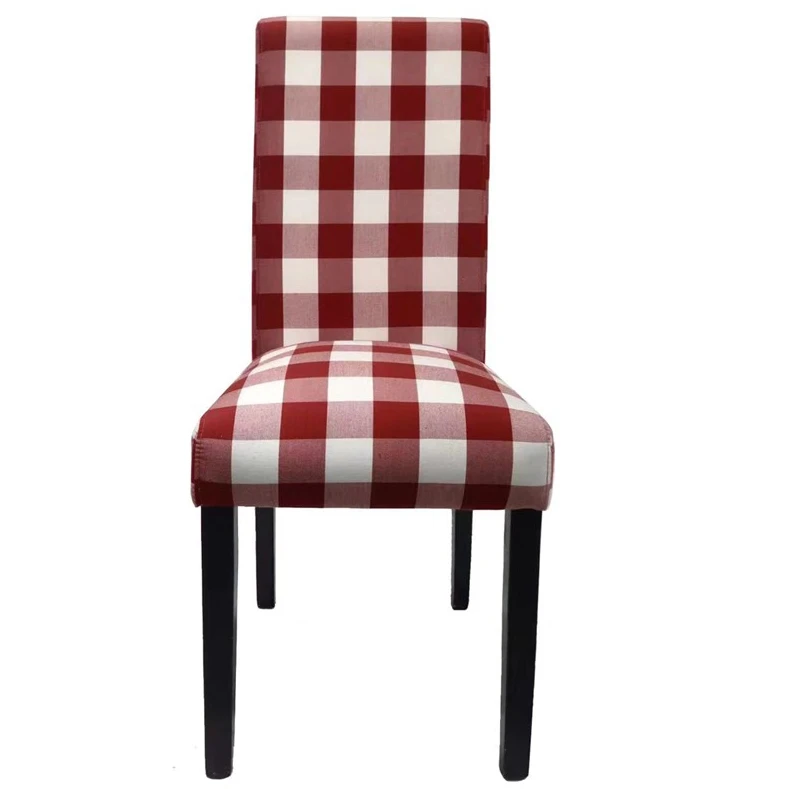 Simply solid wood Restaurant Upholstered Linen Fabric Tufted Back Dining Chair