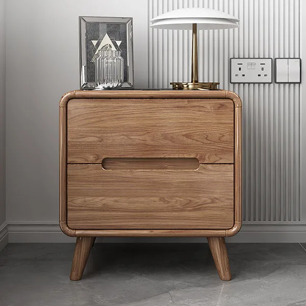 New Chinese smart bedside table bedroom storage cabinet with lamp simple rechargeable storage cabinet