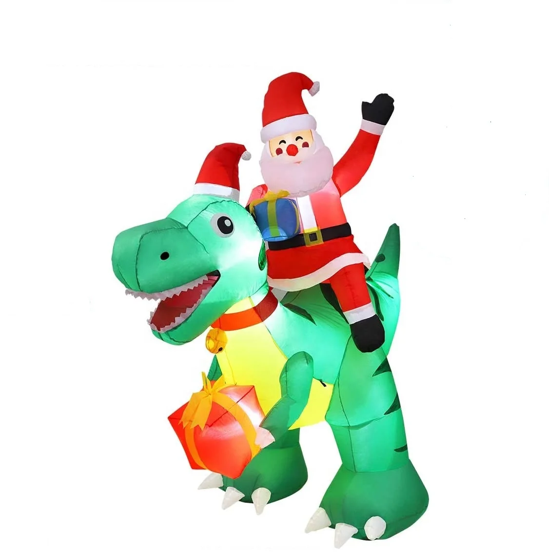 7ft inflatable dinosaur lighted decorations Inflatable Christmas decors outdoor led lighting holidays inflatable Santa Claus