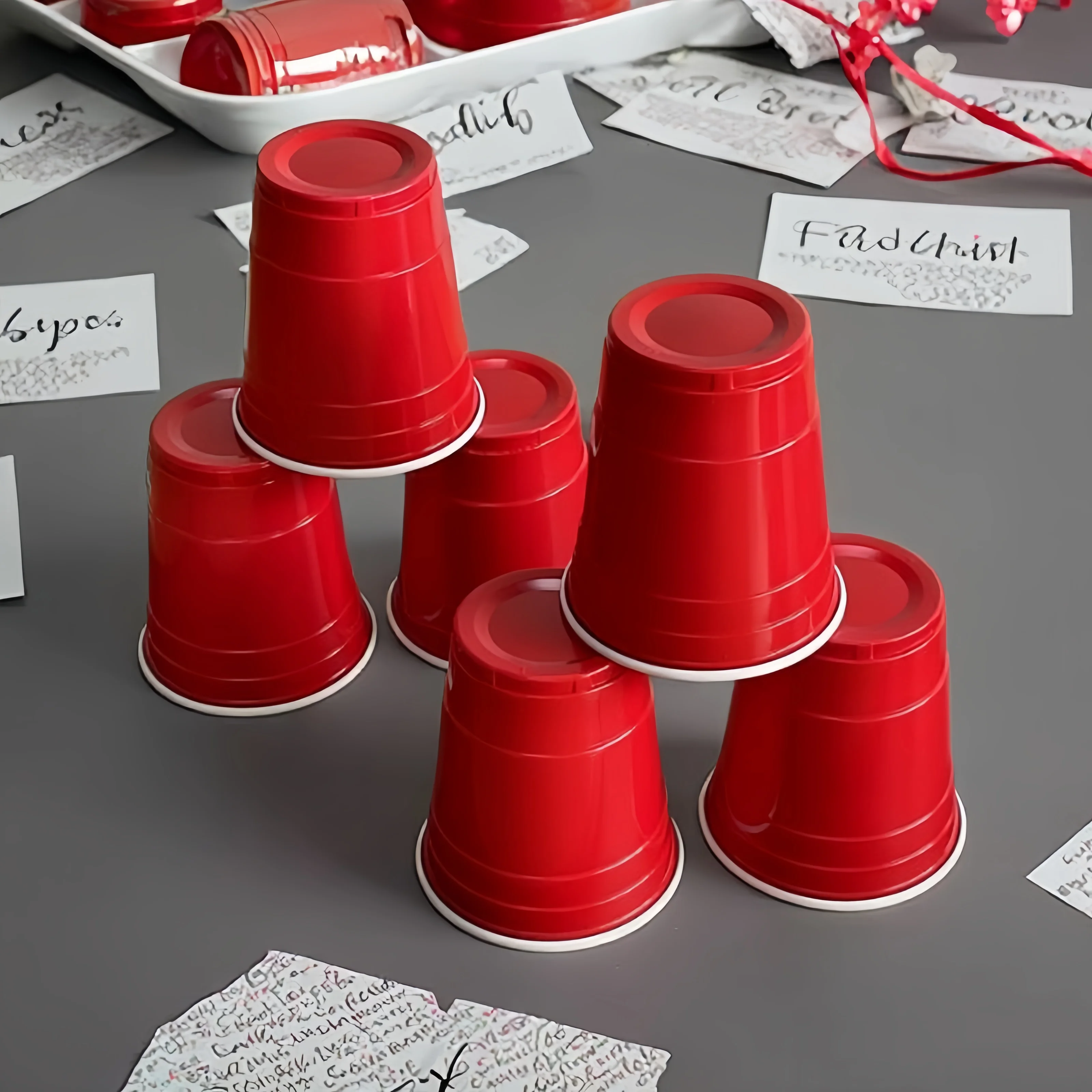 Wholesale OEM Custom 9 oz Red Plastic Party Cup Color Beer Pong Cup Disposable PP Plastic Party Cups for Drinking Coffee
