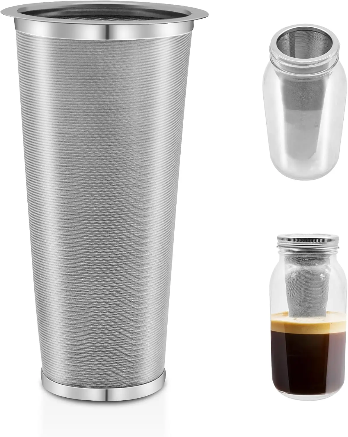 50 80 100 micron cold brew coffee maker stainless steel mesh filter for mason jar