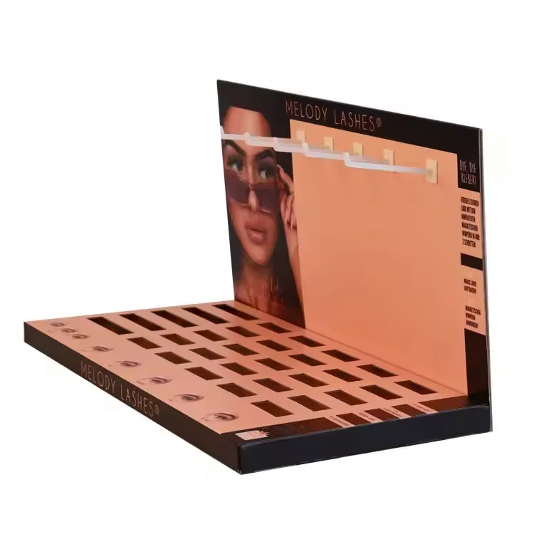 Custom Design Cheap Counter Top Cosmetic Cardboard Display Box Retail Store Perfume Eyelash Lipstick PDQ Counter Show Case