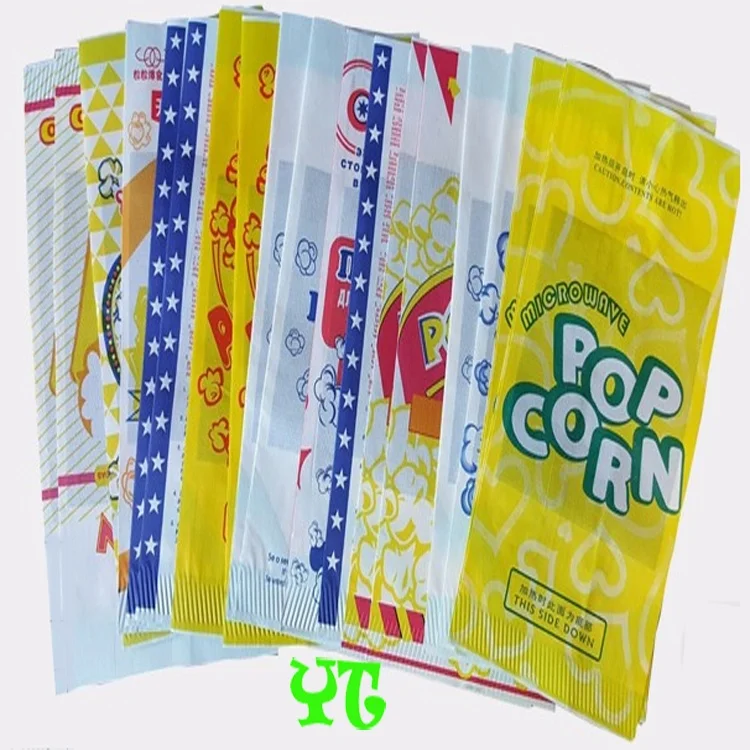 Customized printing logo microwave popcorn waterproof Bag KIT 12 greaseproof  paper bag for food packaging