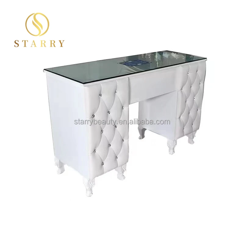 Розовый и белый деревянные столы для маникюра дешевые ногтей с вакуумной крышкой